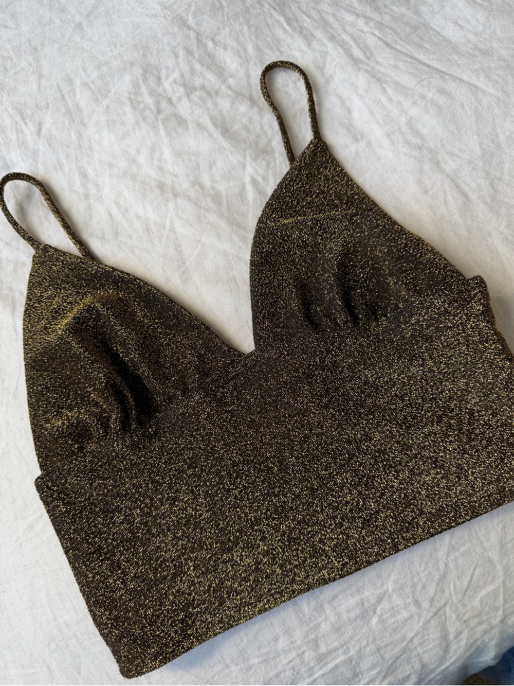 Sparkling Metallic Gold Tank Top